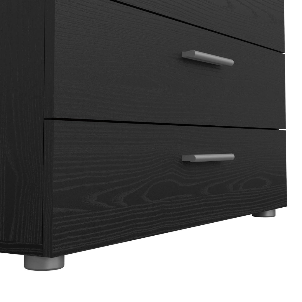 Cassettiera Arwen, Settimino multiuso, Comò camera da letto, Mobile con cassetti, 80x40 h68 cm, Nero