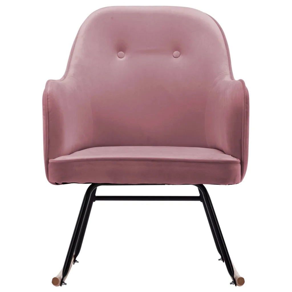 Sedia a Dondolo Rosa in Velluto CFW2659245