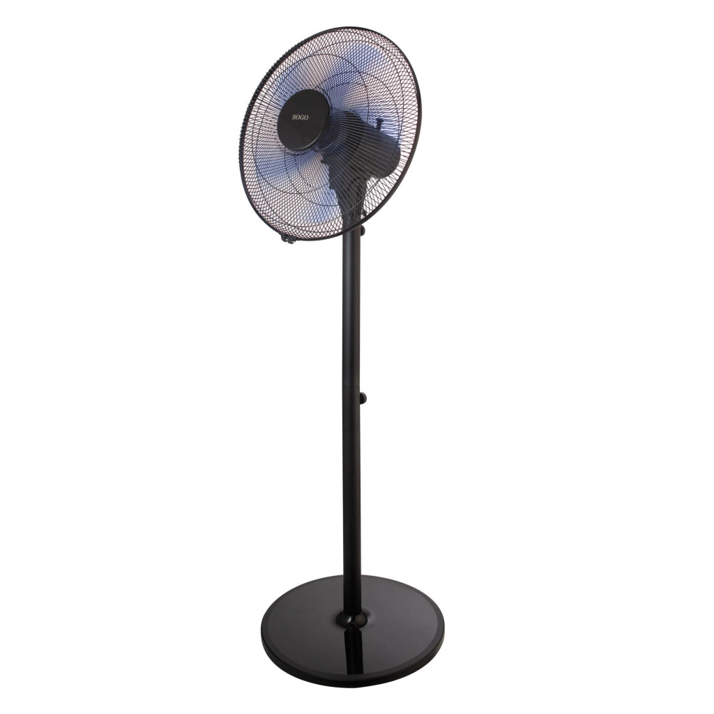 Ventilatore a piantana 16 pollici 40cm, 5 pale con oscillazione, altezza regolabile 130cm, 3 velocità 50W - SOGO