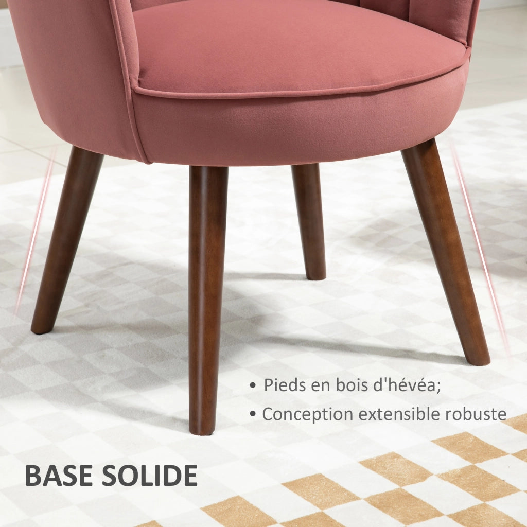 Poltrona con cuscino ¨C zephmum ¨C velluto rosa 66x66x78.5 cm