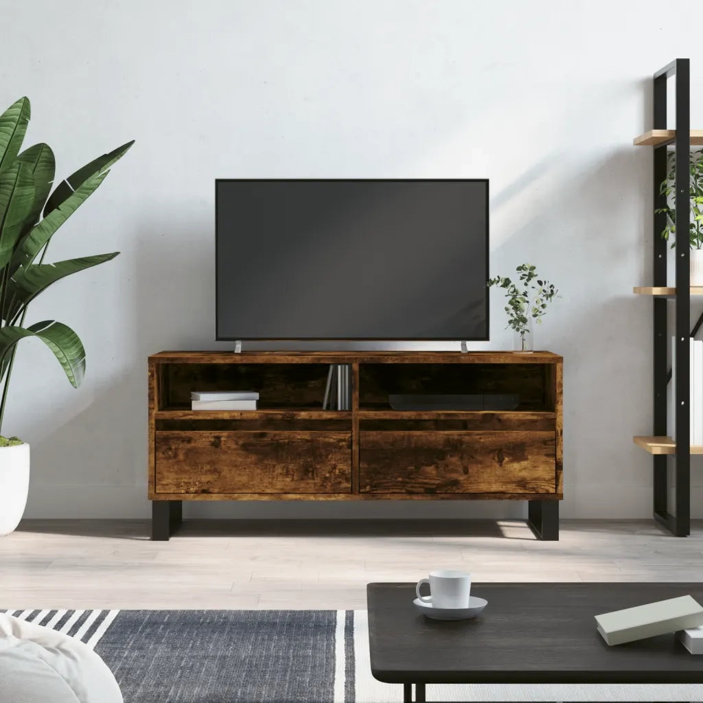 Mobile TV | Armadietto TV | Mobile Porta TV Rovere Fumo 100x34,5x44,5 cm in Legno Multistrato