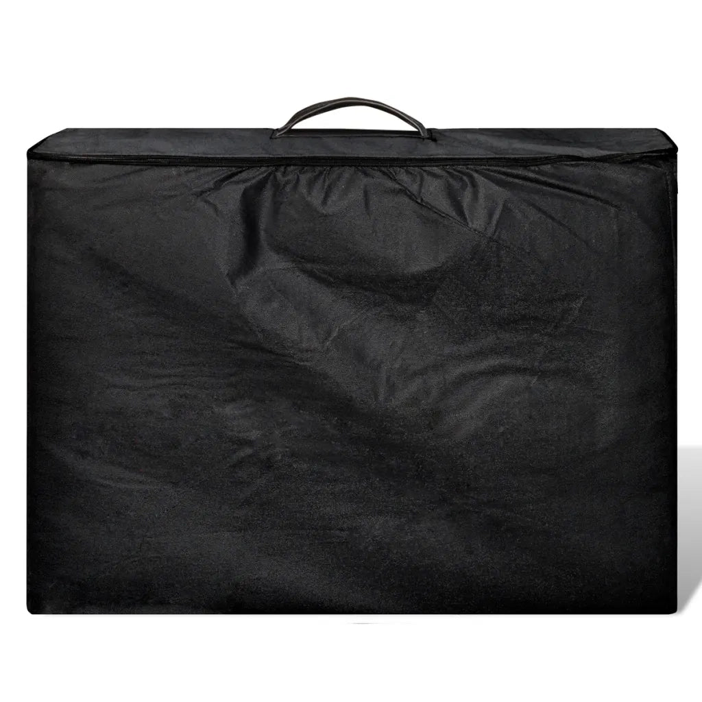 Lettino Pieghevole da Massaggio Nero 4 Zone con Telaio Legno 110095