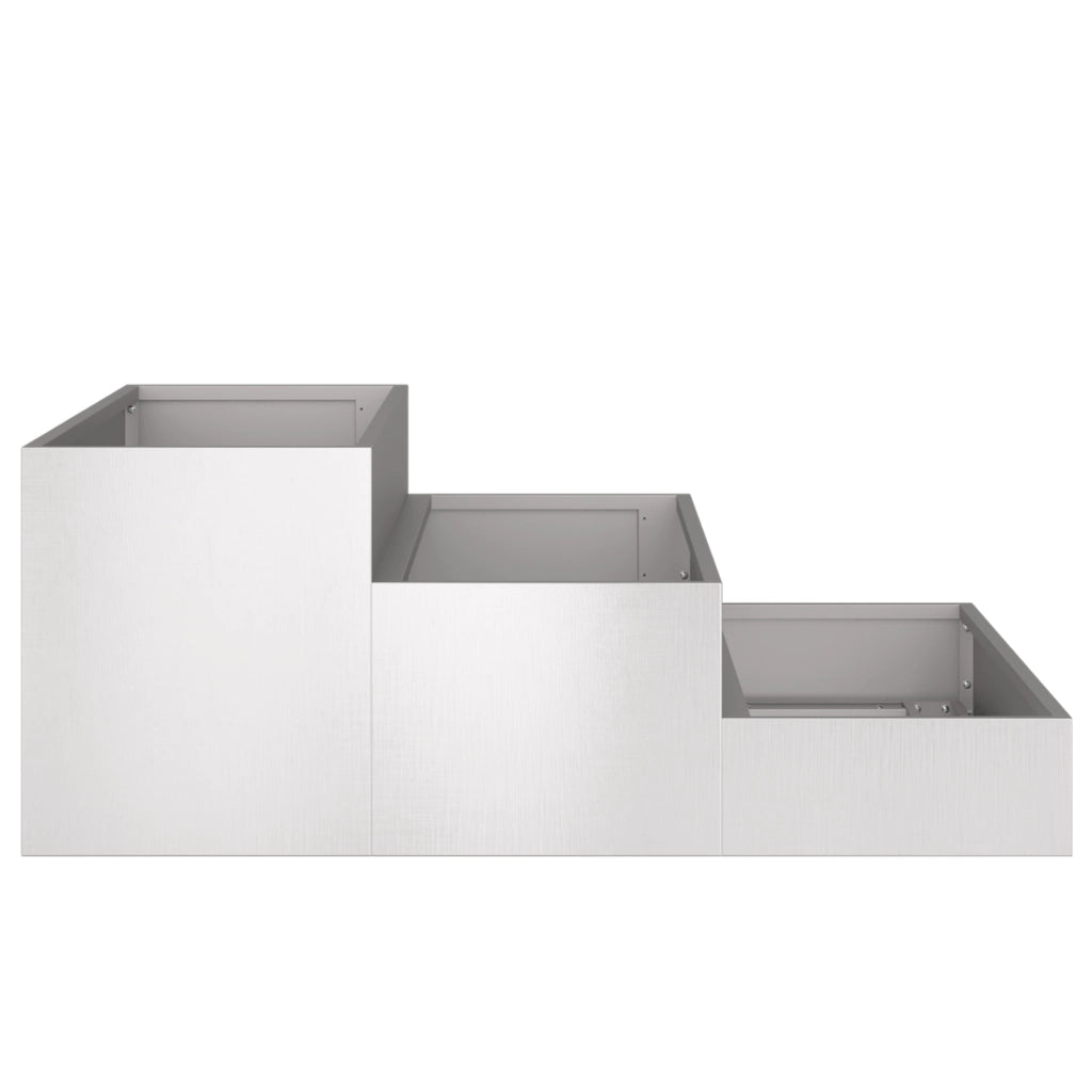 Fioriera da Giardino 3-Livelli 90x90x35 cm Acciaio Inossidabile