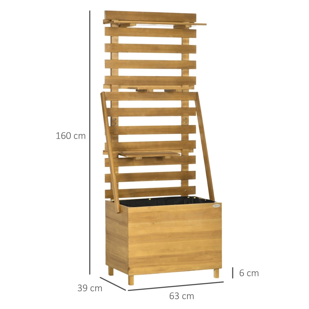 Letto da giardino con cassetti e traliccio ¨C zephmum ¨C 63x39x160 cm, legno massello, naturale