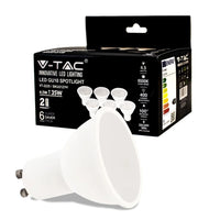 Copertina da 4500 Milky in plastica bianca da 4,5 W 6500K GU10 100`D 6 pezzi/pacchetto