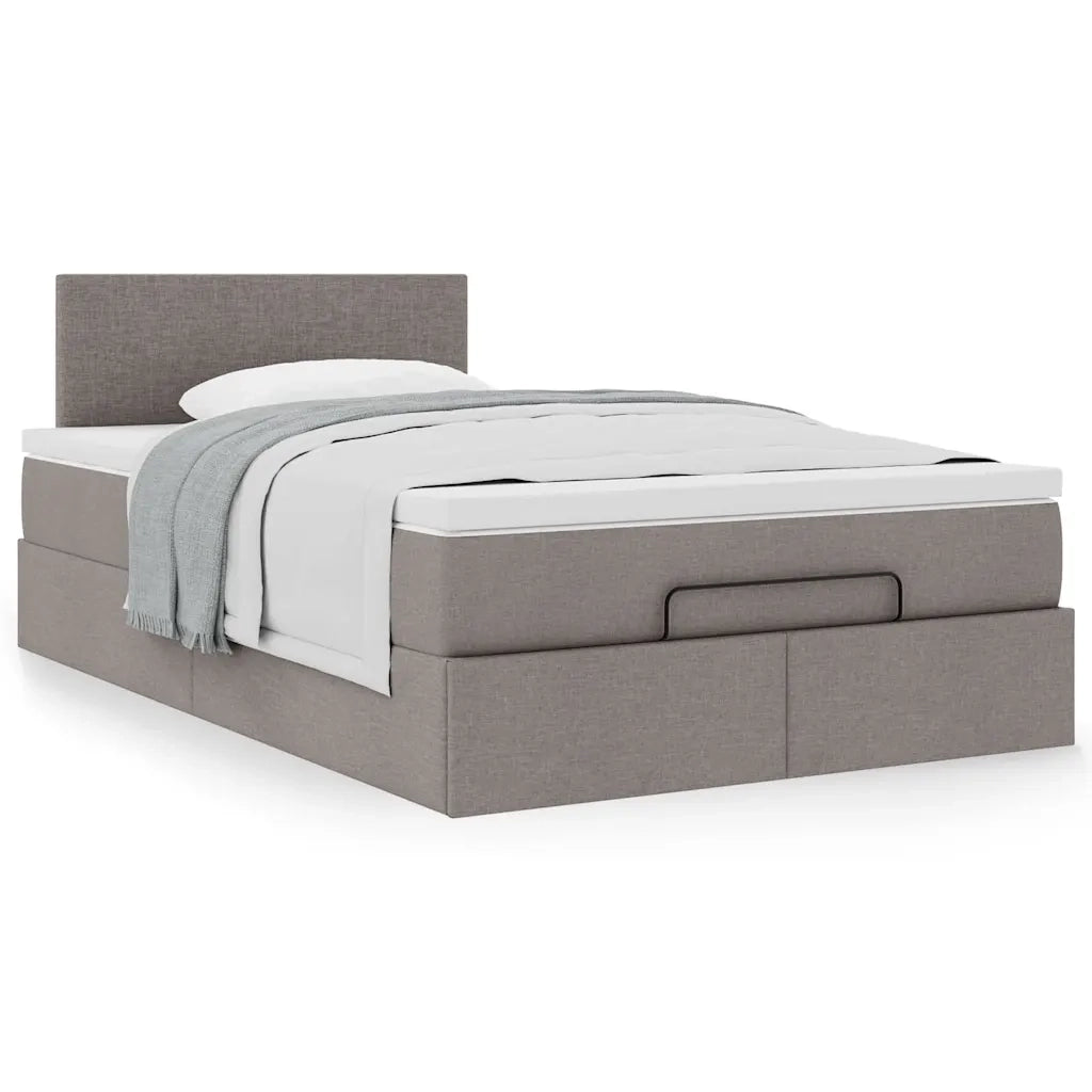 Struttura Letto Pouf con Materasso Tortora 120x200cm in Tessuto 3311370