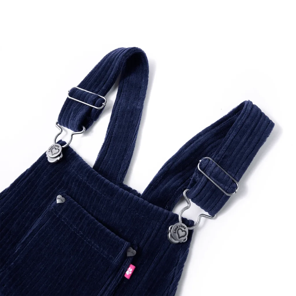 Abito Scamiciato da Bambina Velluto a Coste Blu Marino 104 CFW4678406