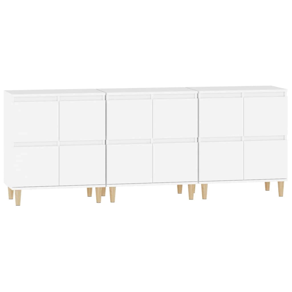 Buffet credenza cassettiera armadio mobile contenitore organizer per cucina soggiorno salotto 3 pezzi 60 x 35 x 70 cm legno ingegnerizzato bianco 02_0036992