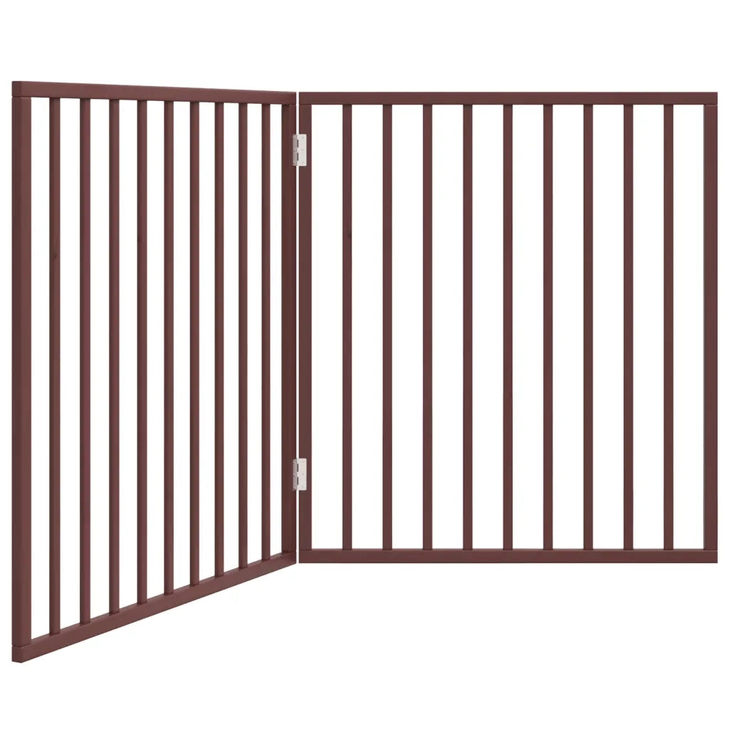 vidaXL Cancello Cani Pieghevole 2 Pannelli Marrone 160cm Legno Pioppo