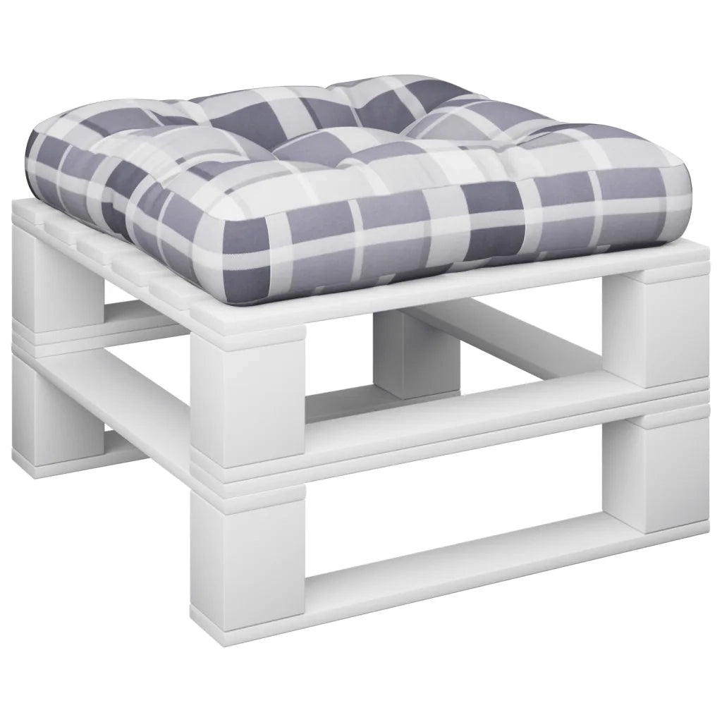 Cuscino per pallet | Cuscini per sedie Motivo a Quadri Grigi 50x50x12 cm in Tessuto