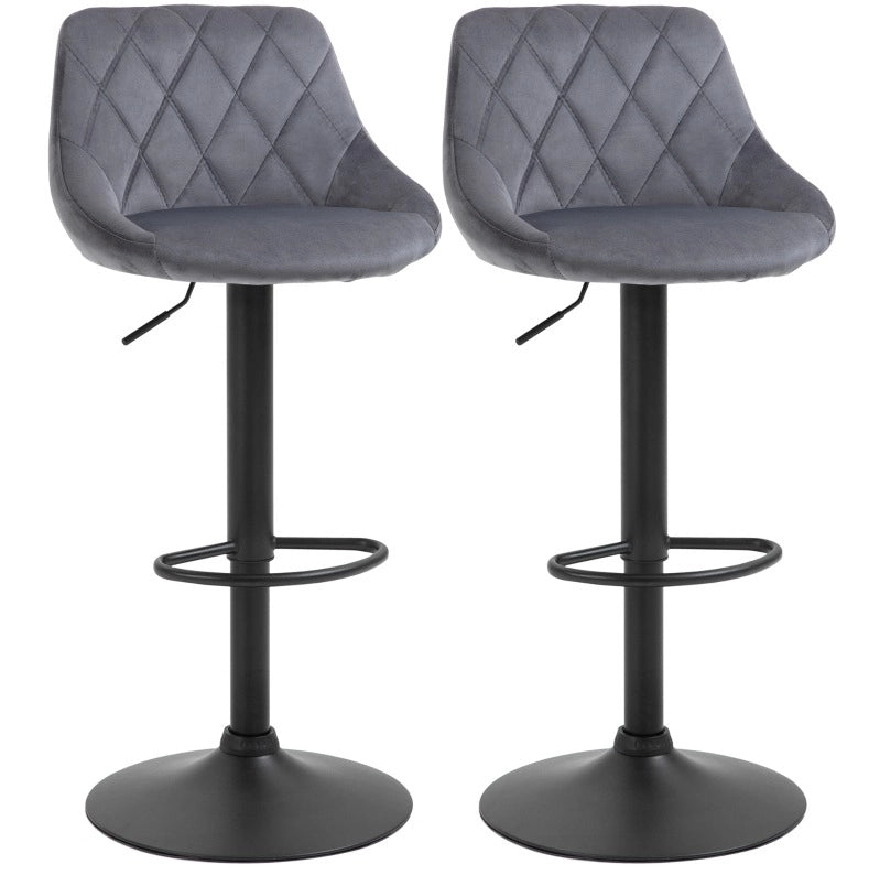 Set di 2 sgabelli da bar girevoli regolabili grigio scuro