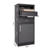 Cassetta postale per pacchi nera 50x37,5x115cm Portapacchi con serratura