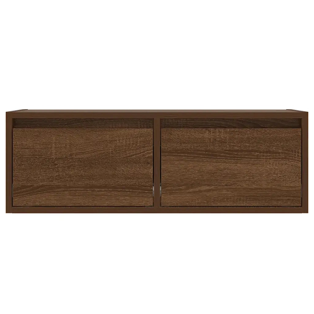 vidaXL Mobile Porta TV con Luci LED Rovere Marrone 75x35,5x25 cm