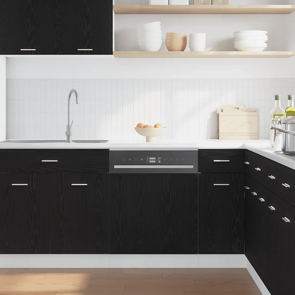 vidaXL Pannello Lavastoviglie “Lyon” Rovere Nero 60x1,5x67 cm