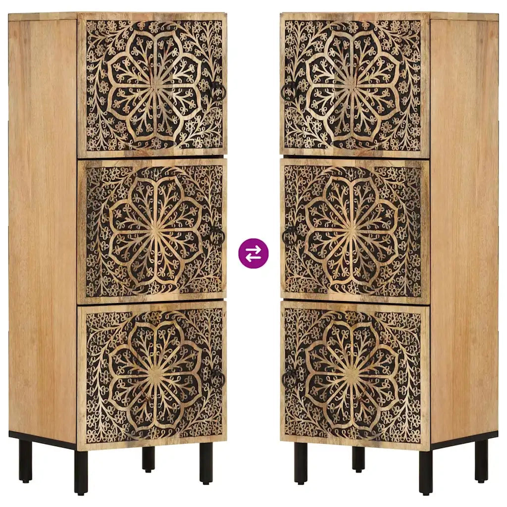 Credenza | Madia | Buffet da pranzo | Armadio da pranzo 40x33x110 cm in Legno Massello di Mango
