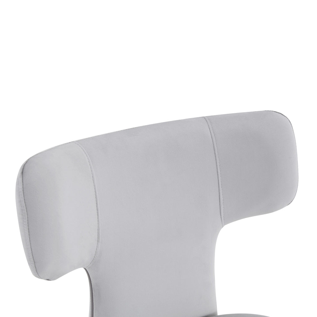 Set di 2 sedie da pranzo imbottite grigio chiaro
