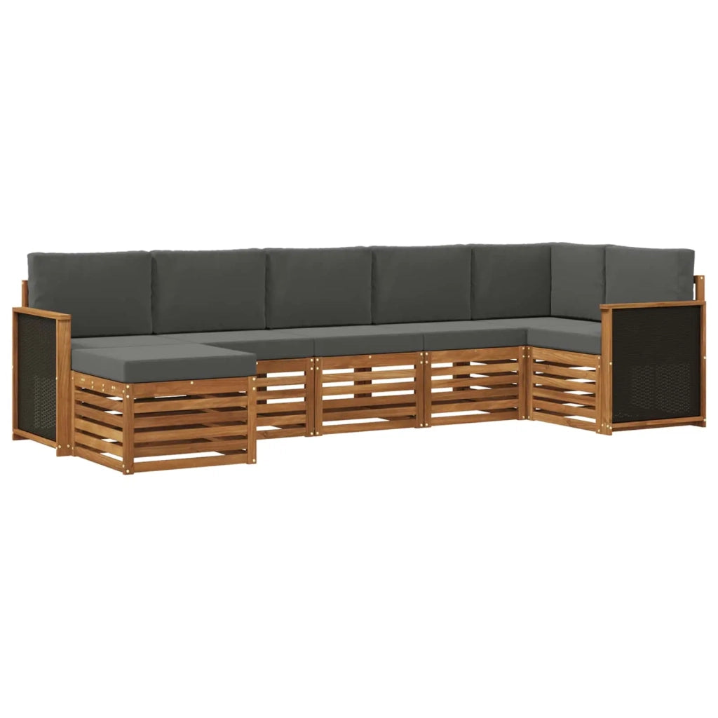 Set divano sezionale con cuscino 6 pcs Naturale e Antracite 3384613
