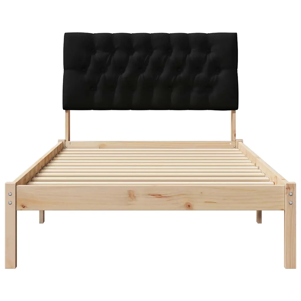 Letto con Testiera Rivestita con testiera Marrone 100 x 200 cm 878841