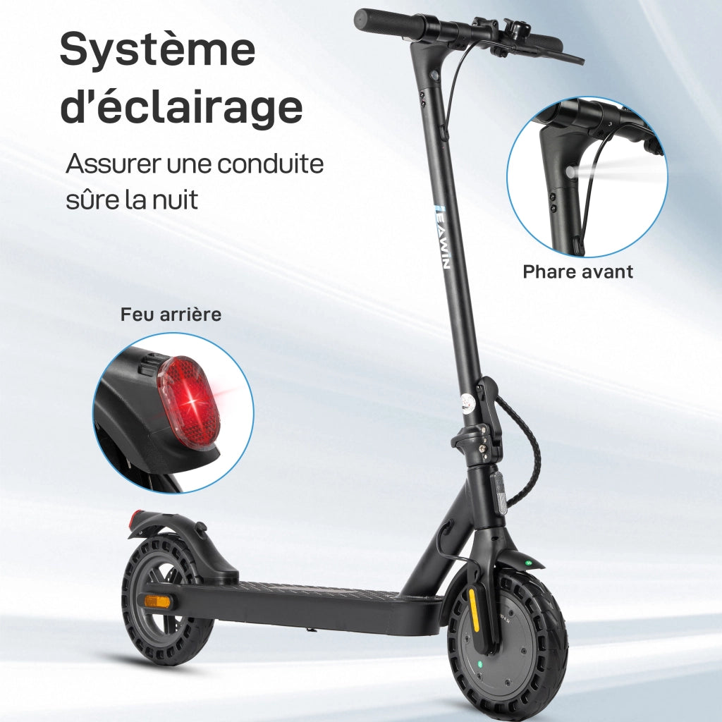 Monopattino elettrico da 500W ¨C batteria da 375Wh, autonomia di 30 km, pneumatici da 10", pieghevole, controllo tramite app e protezione antifurto.