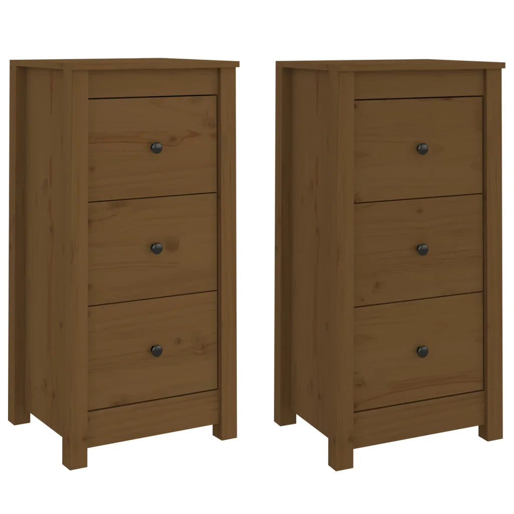 Credenze 2 pz | Madia | Buffet da pranzo | Armadio da pranzo Ambrate 40x35x80 cm in Legno Massello di Pino