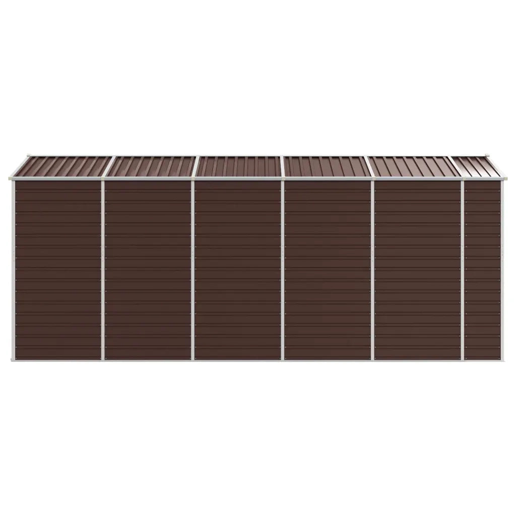 Casetta da giardino marrone 191x470x198 cm in acciaio zincato 3188268
