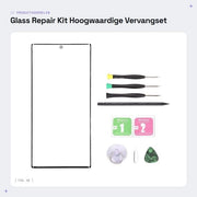Kit di riparazione di vetro di alta qualità per schermo - Vervangingsset per Galaxy S22 Ultra 5G S908 - Incluso attacco a morsa - Chiavi a croce - Carta di pulizia - Resina shockresistente - Vetro schermato