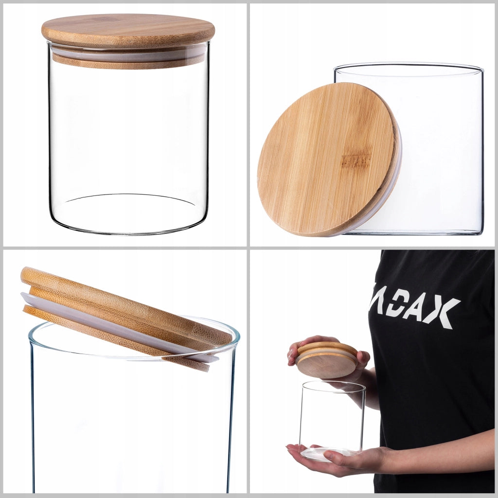 Contenitore per alimenti KADAX in vetro, barattolo per pasta e spezie sfuse con coperchio, 800 ml