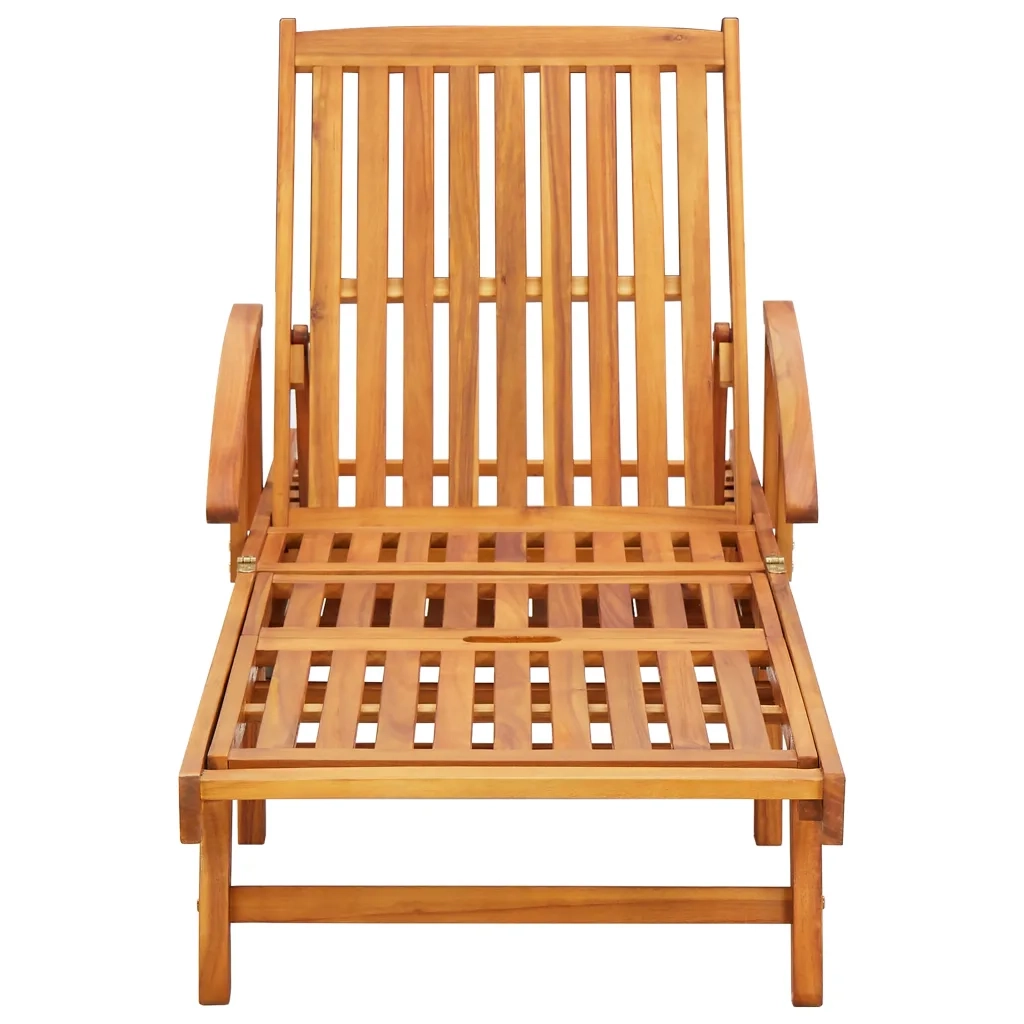 Sdraio 2 pz con Cuscini in Legno Massello di Acacia 3077334
