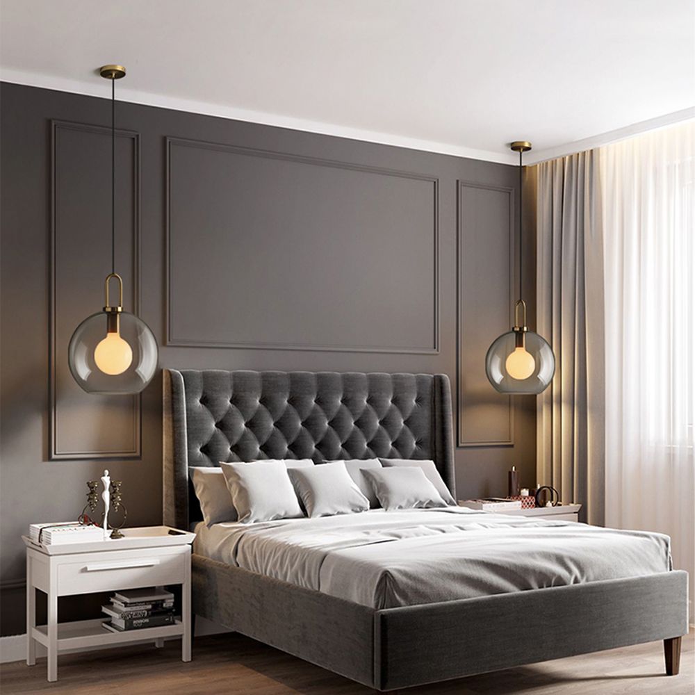 Lampada Da Soffitto Sospensione Sfera Di Vetro 20cm APP629-1CP