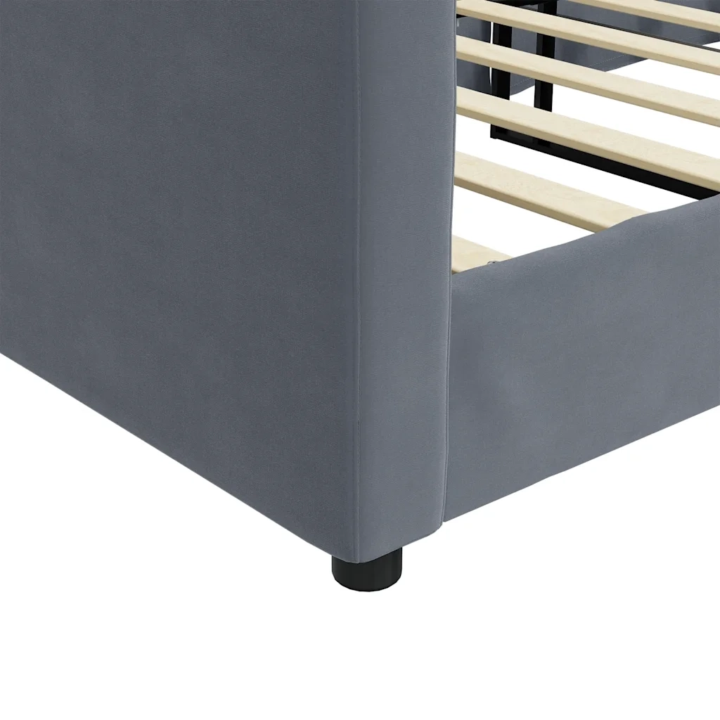 Letto da Giorno Grigio Scuro 90x190 cm in Velluto 354150