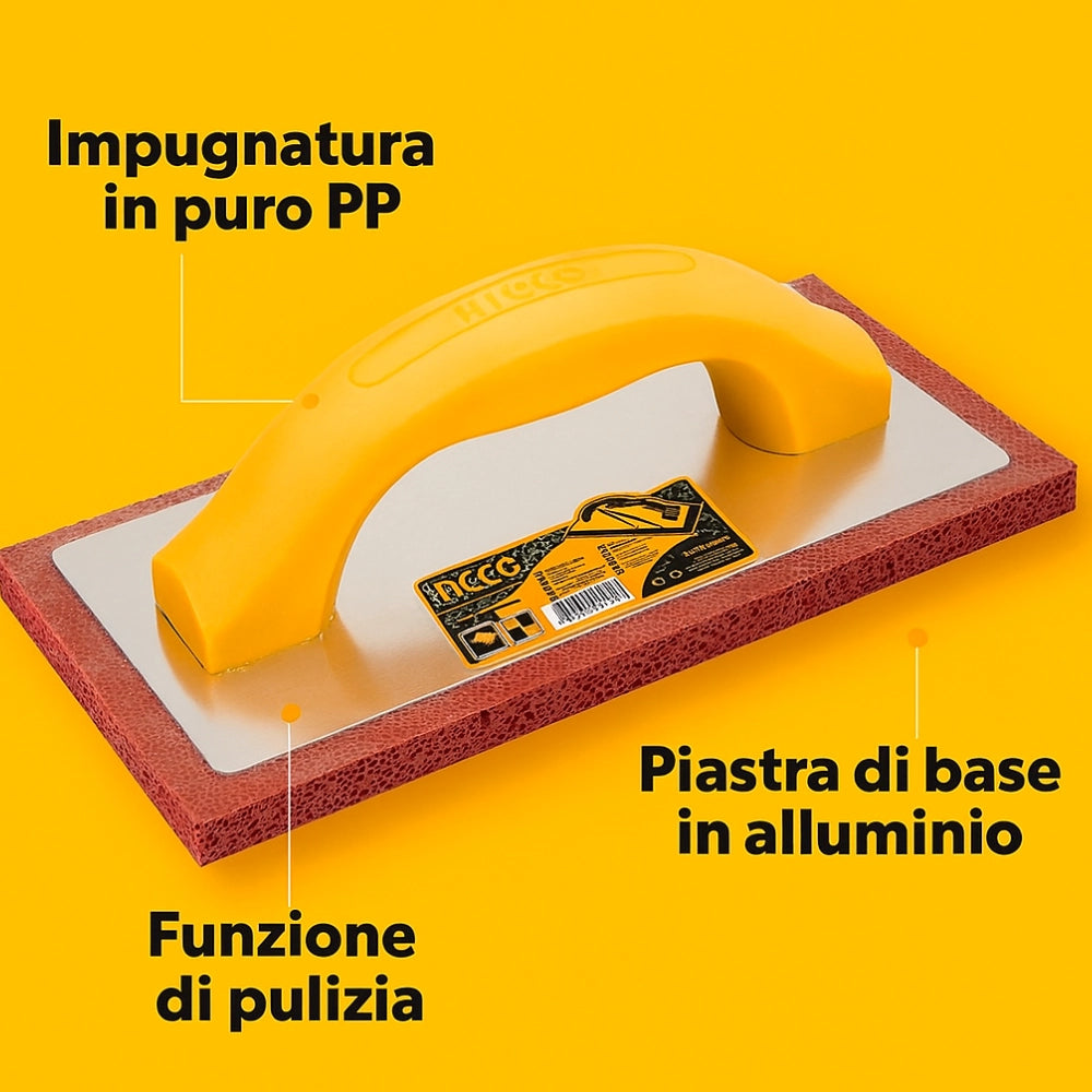 Frattone professionale in gomma 230x100 mm intonaco stucco muratura