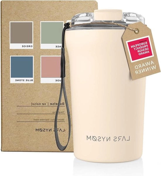 Tazza Viaggiante a Termo con Coperchio con Flessibile Tritan 380ml Isolamento in Acciaio Inossidabile Impermabile per Caffè Tè e Burro di Cacao