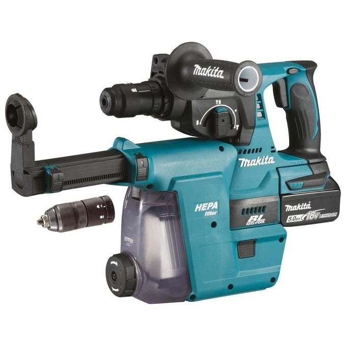 Makita DHR243RTJW LXT Tassellatore SDS-Plus 18V 24mm Brushless 3 Funzioni 2x5Ah con DX07 e Valigetta Makpac