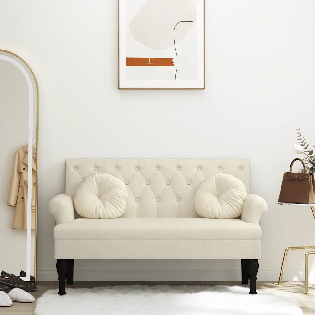 Panca con Schienale 120x62x75,5 cm in Lino CFW5816636