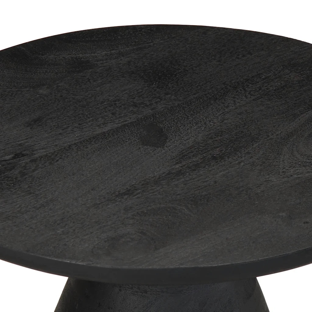 Tavolino da Salotto Nero Ø50x40 cm in Legno Massello di Mango 4017535