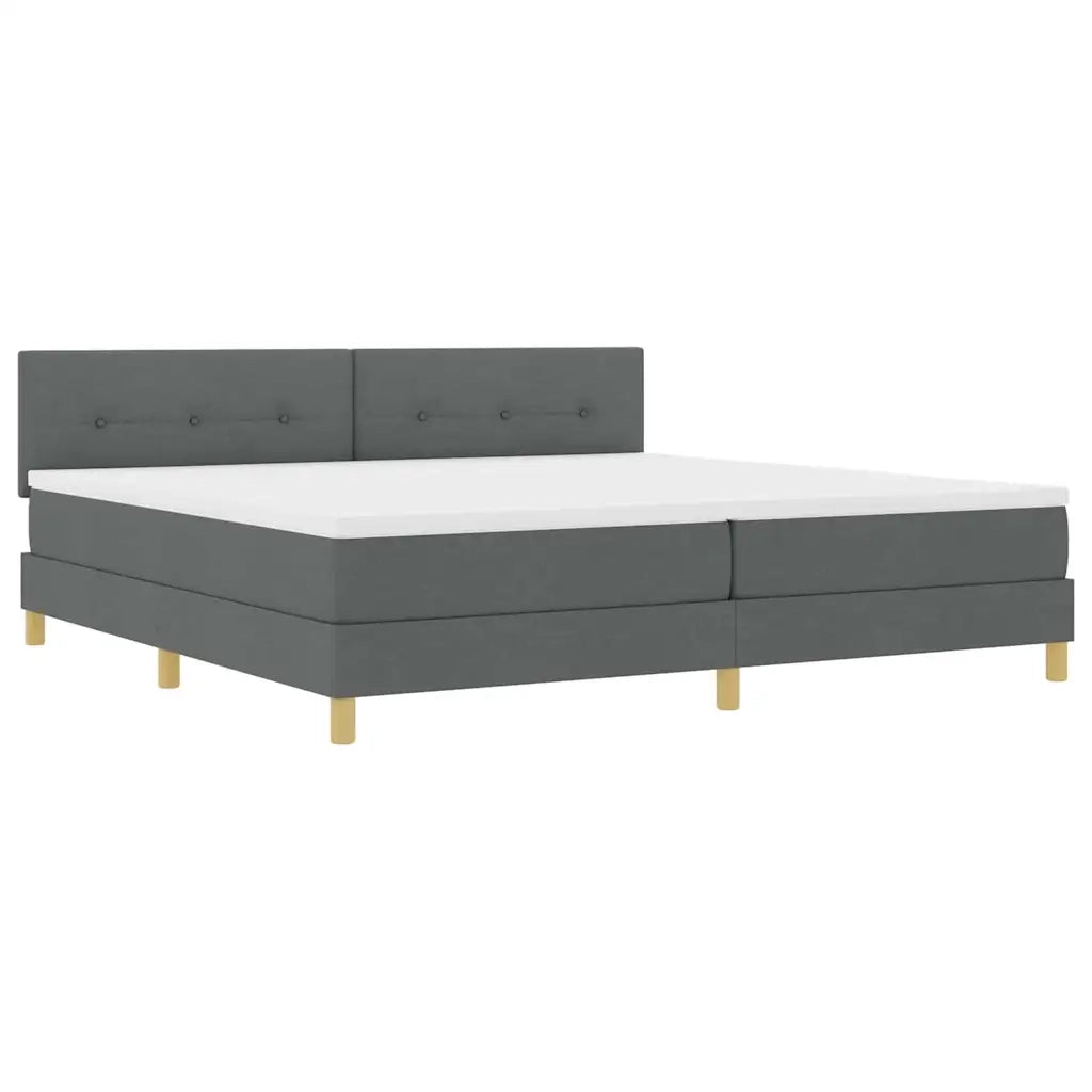 Letto a molle con cuscino Grigio scuro 200 x 200 cm Tessuto 3338945