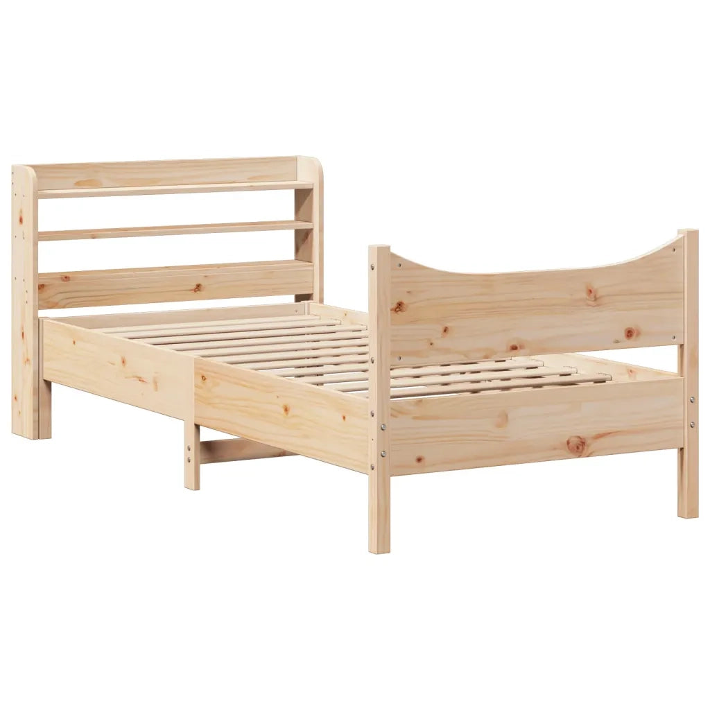 Giroletto con Testiera 75x190 cm in Legno Massello di Pino 3307068