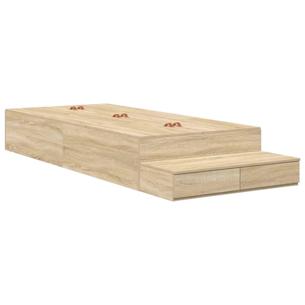 Struttura letto con contenitore Rovere Sonoma 90 cm 3335607