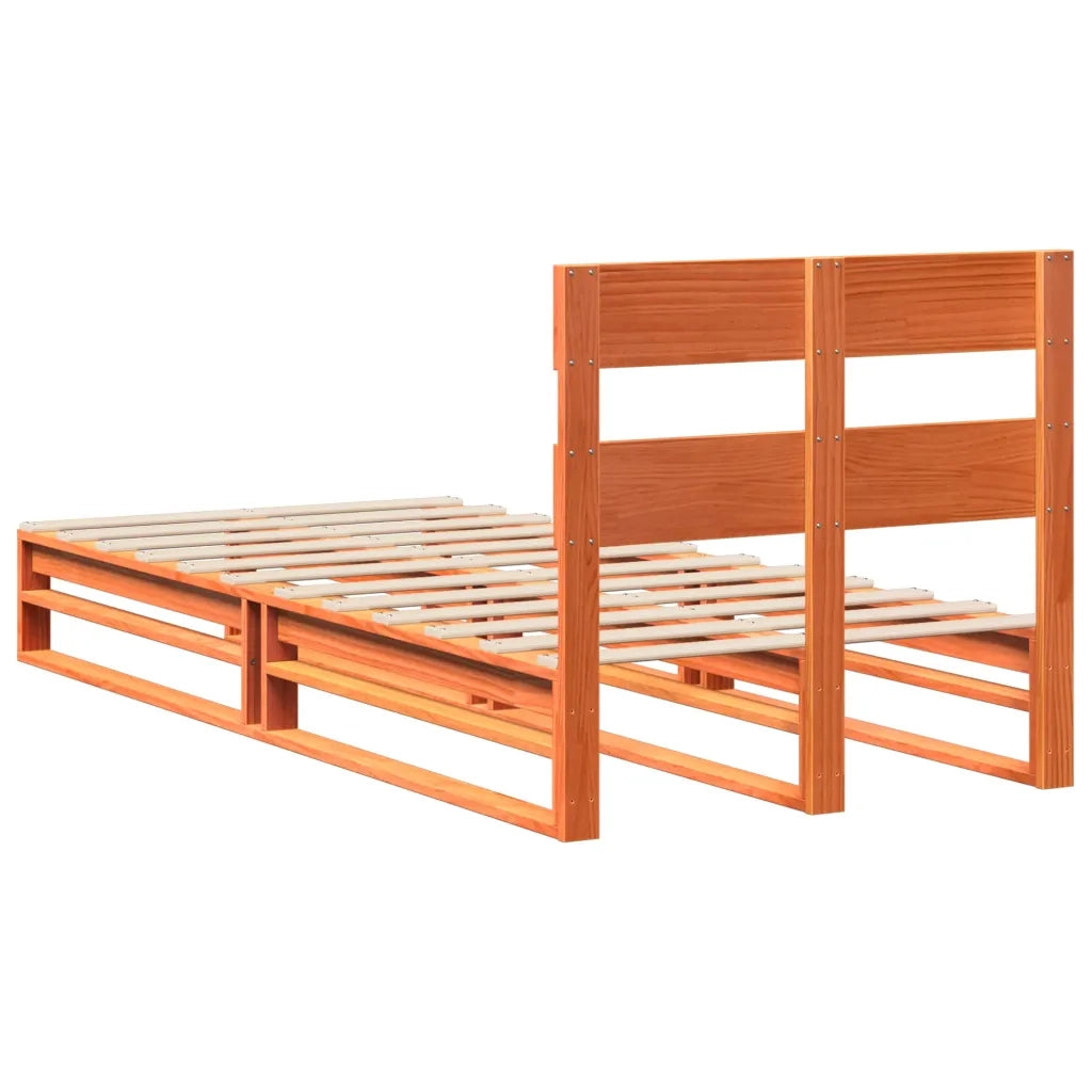 vidaXL Letto senza Materasso Marrone Cera 75x190 cm in Legno di Pino