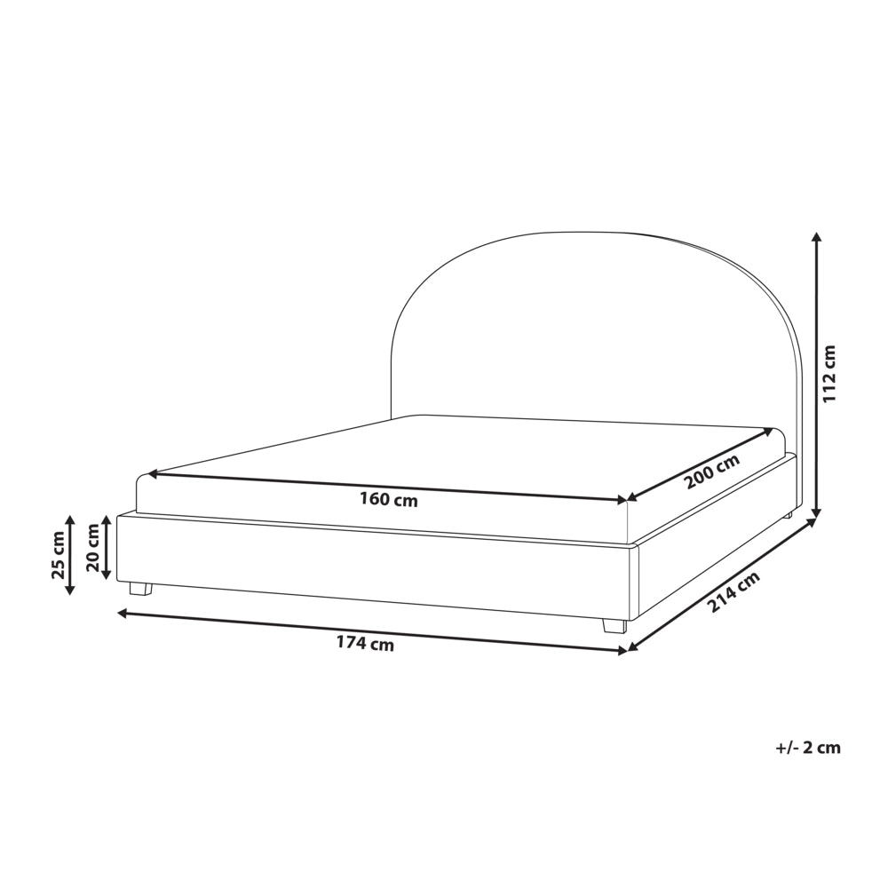 Letto matrimoniale in tessuto di ciniglia azzurro 160 x 200 stile retrò minimalista