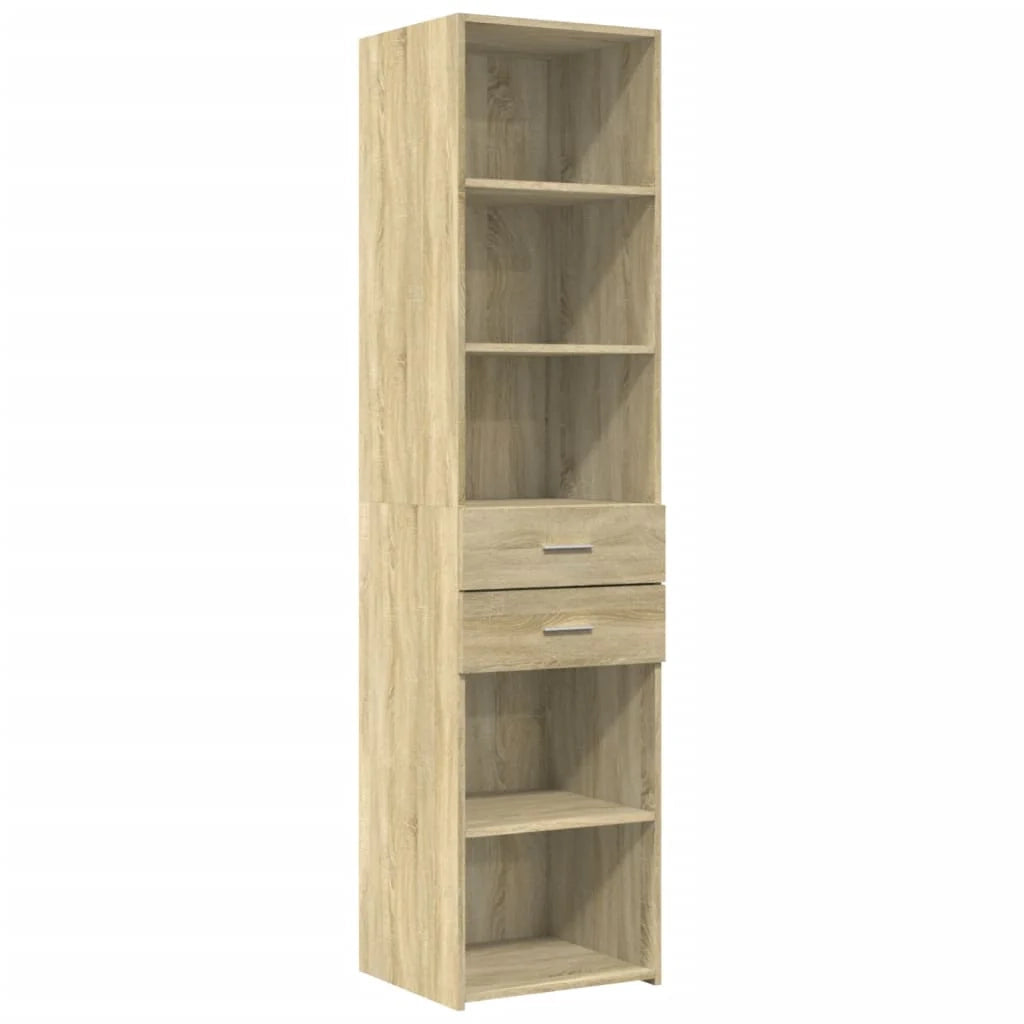 Buffet credenza cassettiera armadio mobile contenitore organizer cucina soggiorno salotto rovere Sonoma alto 45 x 42,5 x 185 cm legno ingegnerizzato marrone 02_0034067