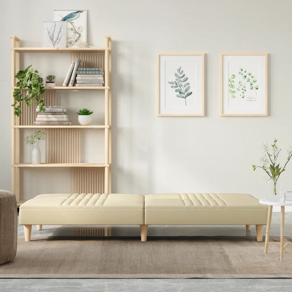 vidaXL Divano Letto Crema in Tessuto