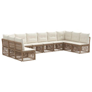 Set Divano da Giardino 10 pcs Beige polyrattan 3434328