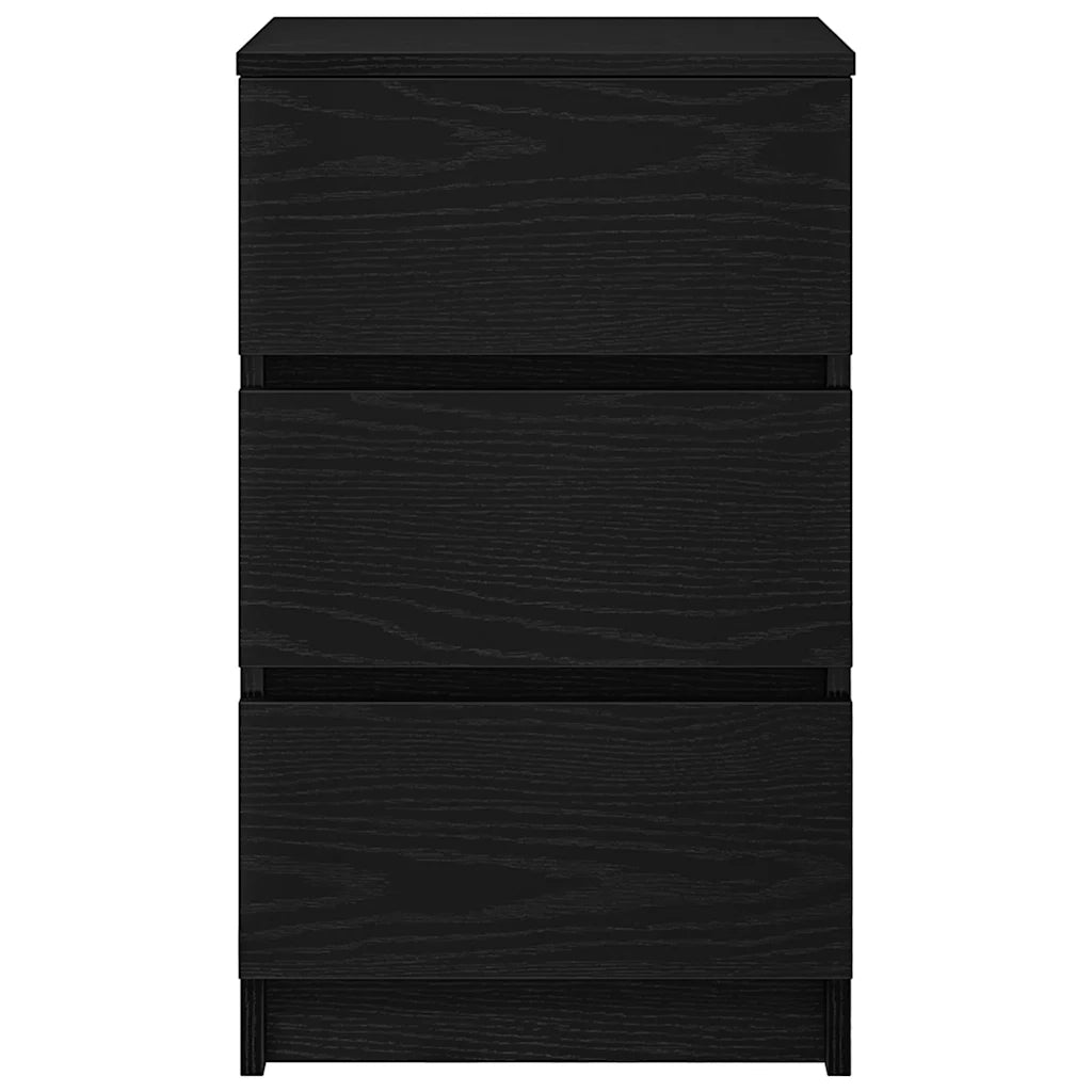 vidaXL Comodini con 3 Cassetti 2 pz Nero 39x35x65 cm