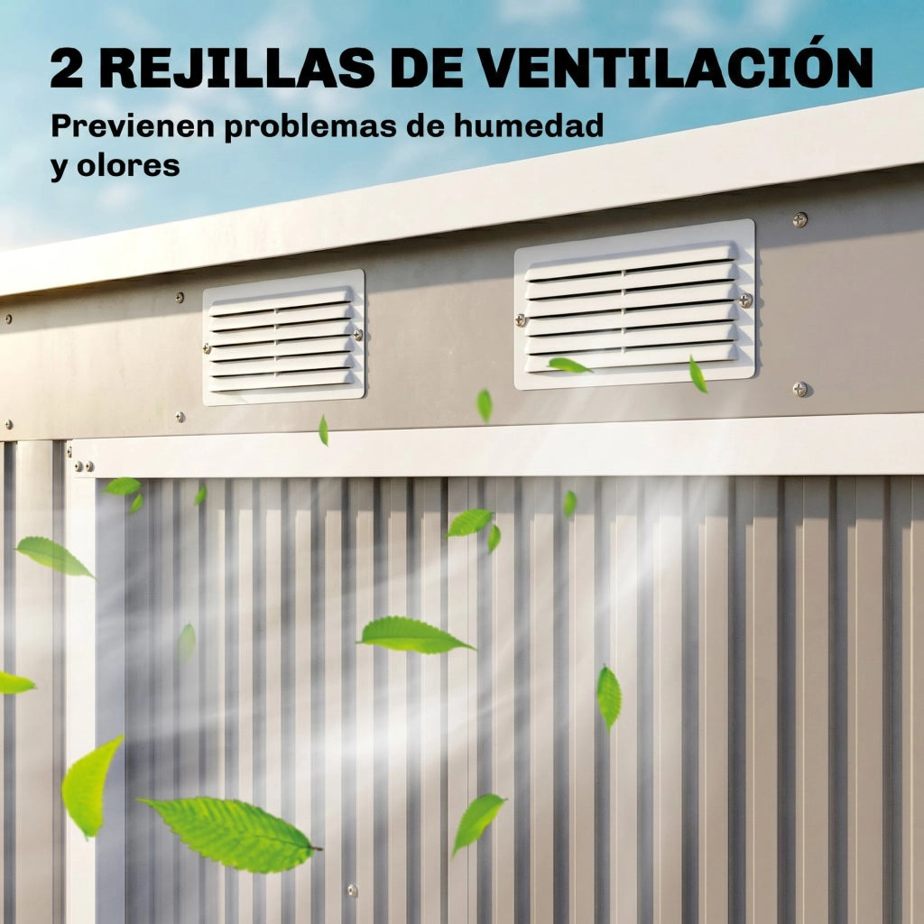 Casetta da Giardino ¨C Zephmum ¨C Grigio Chiaro 213x130x172 cm