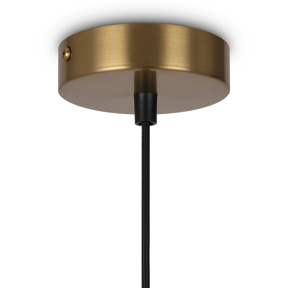 Sospensione Contemporanea Ring Metallo Ottone 2 Luci E Diffusori Bianchi