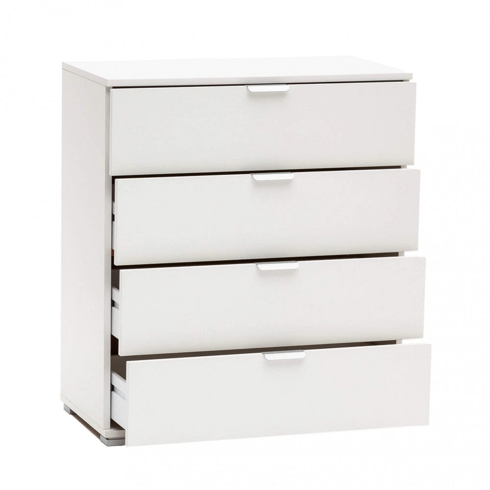 Mobiletto 4 Cassetti Bianca 75x38x85 h cm in Truciolare bilaminato Bianco