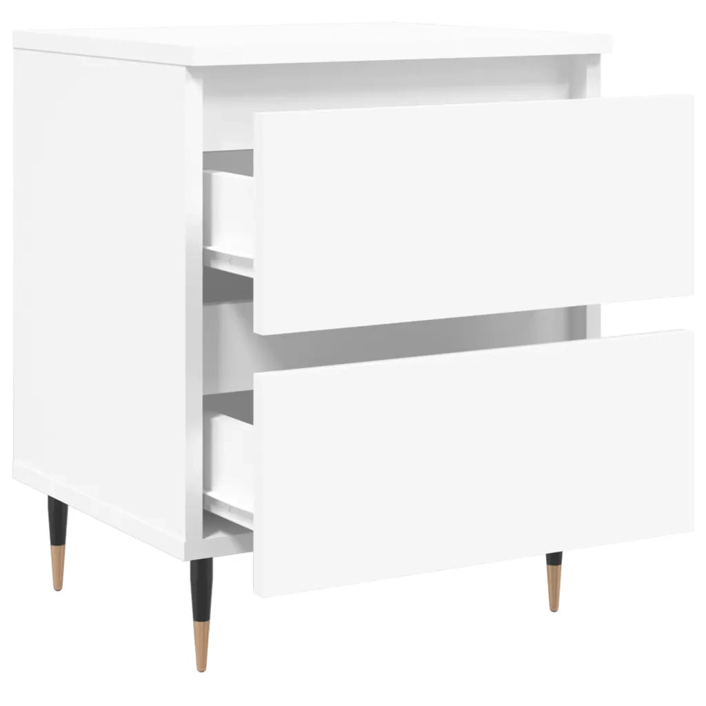 Comodino | Armadio da Notte | Mobiletto da notte Bianco 40x35x50 cm in Legno Multistrato