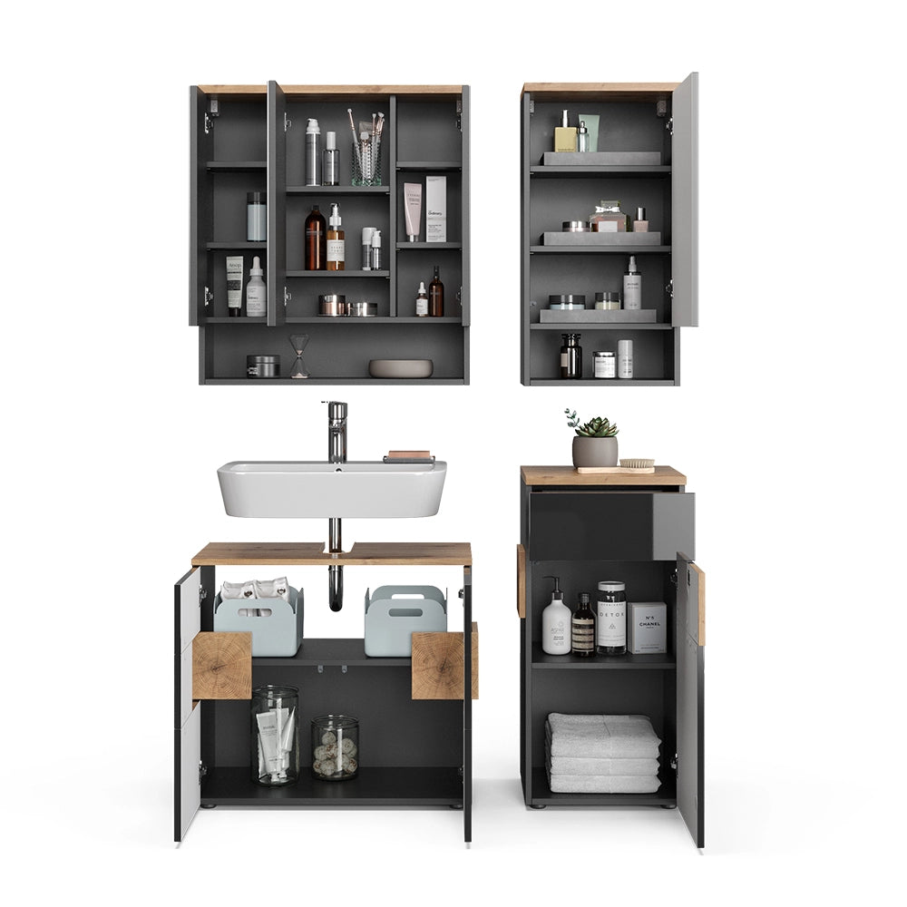 Vicco Set mobili bagno Antracite 4 parti
