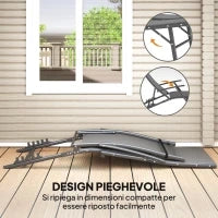 Set 2 Sdraio da Giardino Pieghevoli con Schienale Regolabile su 4 Livelli e Cuscino, Grigio